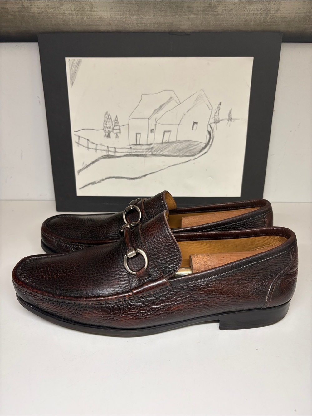 Magnanni Blas III Men's Brown Leather Moc Toe Bit Loafers Size US 9.5 - Picture 4 of 16